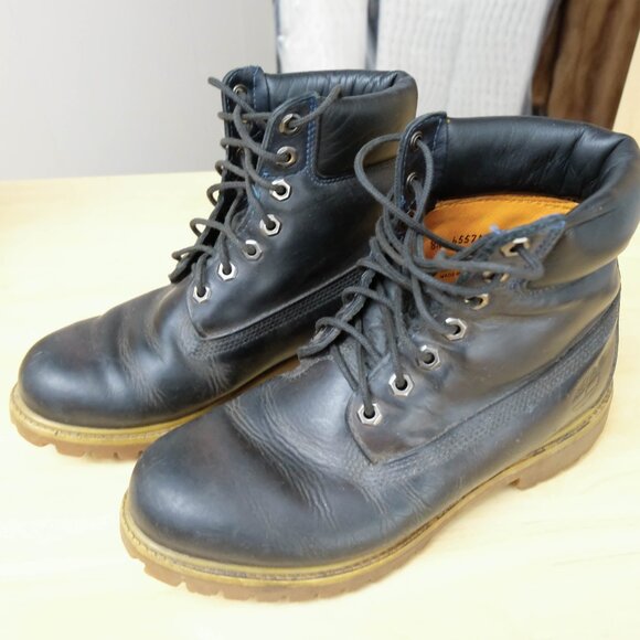 Timberland Boots Mens 8 M Blue Hiking Outdoor Classic Leather Retro - Picture 3 of 10